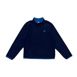 ★ Adidas Blue Fleece Turtleneck Pullover w/ Embroidered Logo ★